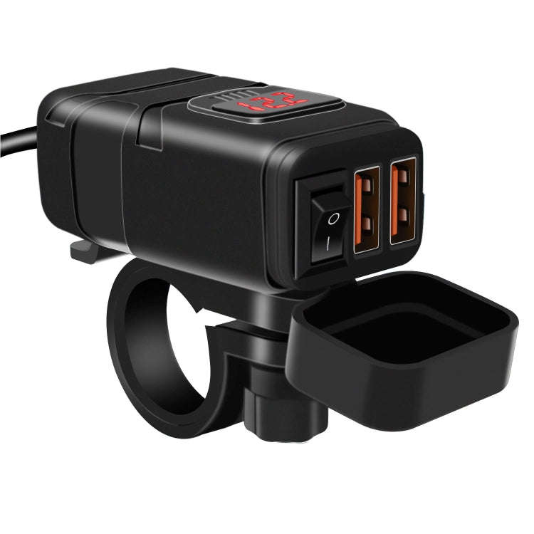 Universal Car Super Quick Dual Port USB Charger Power Outlet Adapter with LED Digital Voltmeter(R...