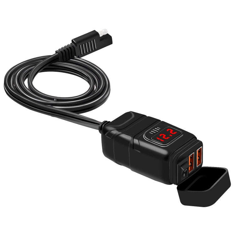 Universal Car Super Quick Dual Port USB Charger Power Outlet Adapter with LED Digital Voltmeter(R...