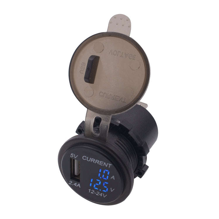 Universal Car Single Port USB Charger Power Outlet Adapter 2.4A 5V IP66 with LED Digital Voltmete...