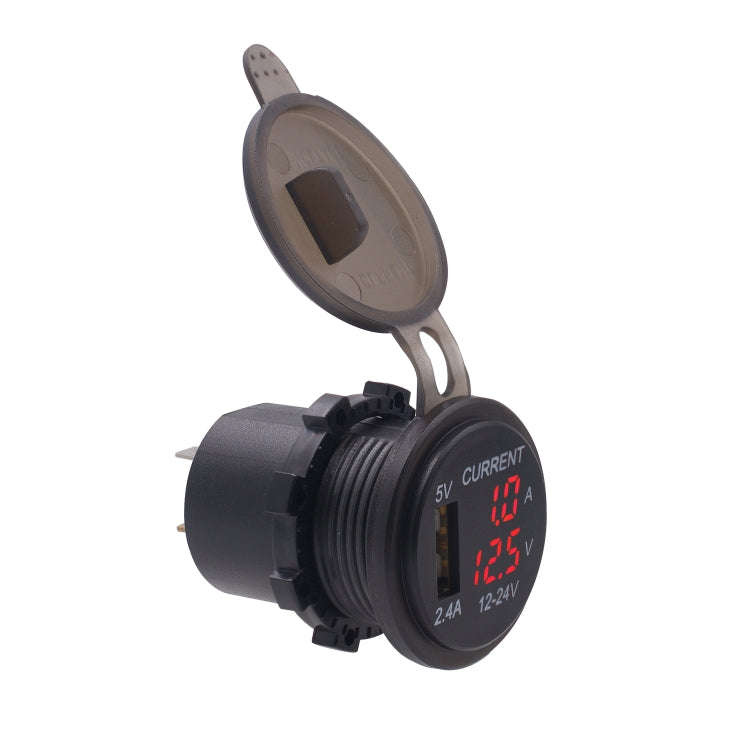 Universal Car Single Port USB Charger Power Outlet Adapter 2.4A 5V IP66 with LED Digital Voltmete...