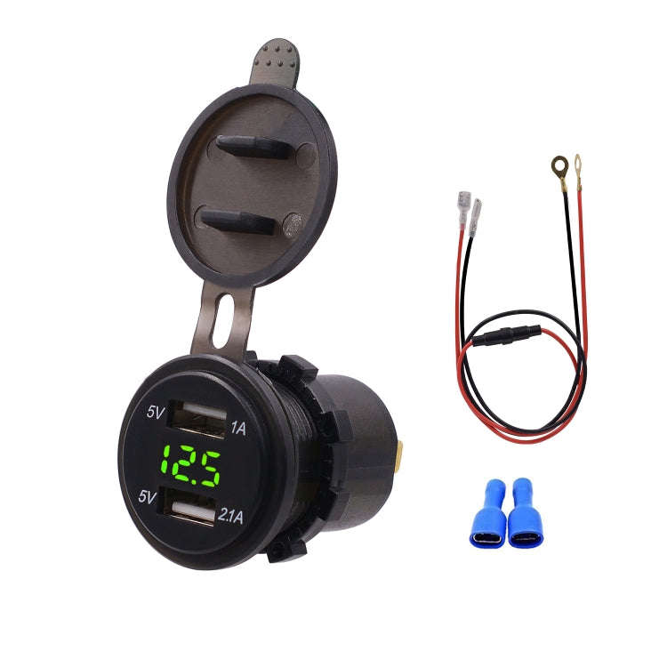 Universal Car Dual Port USB Charger Power Outlet Adapter 3.1A 5V IP66 with LED Digital Voltmeter ...