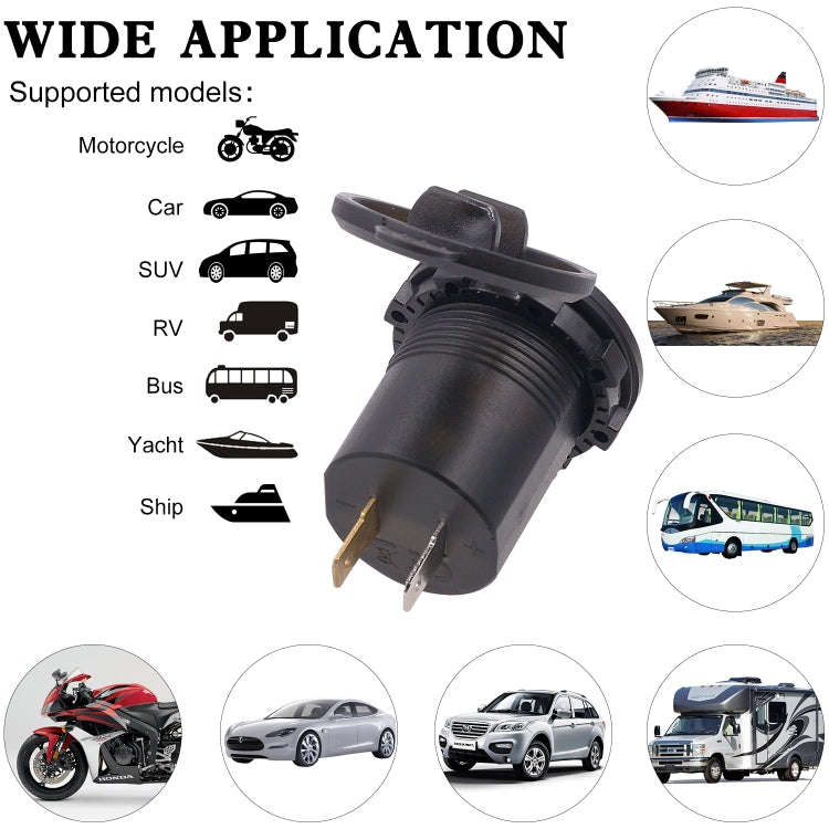 Universal Car Dual Port USB Charger Power Outlet Adapter 3.1A 5V IP66 with LED Digital Voltmeter ...