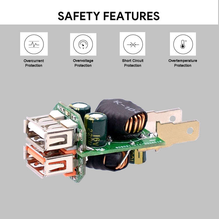 Universal Car QC3.0 Dual Port USB Charger Power Outlet Adapter 5V 2.4A IP66 with 60cm Cable(Red L...