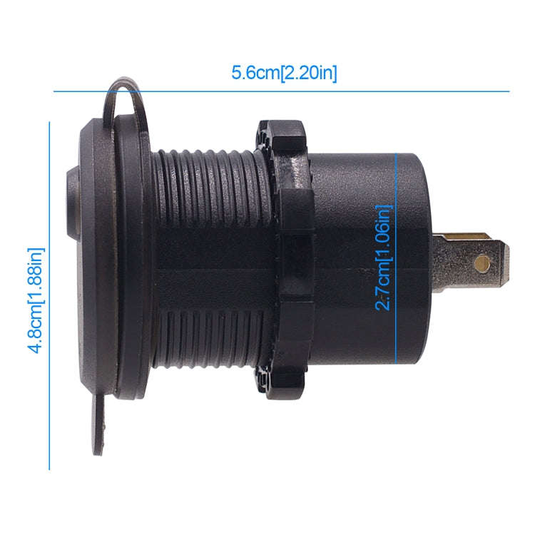 Universal Car Single Port USB Charger Power Outlet Adapter 2.4A 5V IP66 with LED Digital Voltmete...