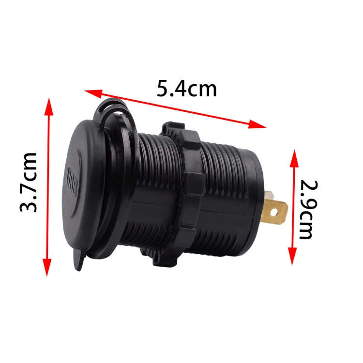 Universal Car Dual USB Charger Power Outlet Adapter 4.2A 5V IP66 with Aperture + 60cm Cable(Red L...