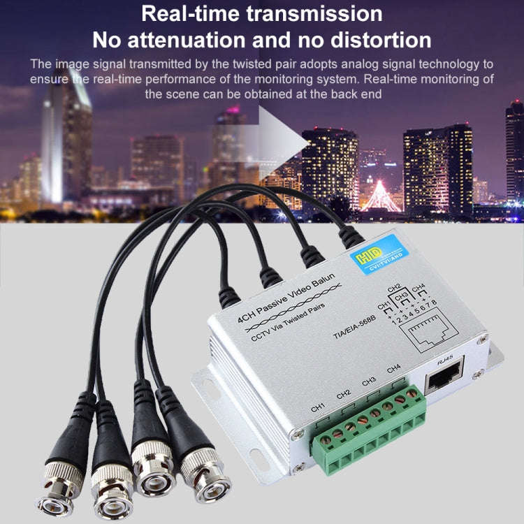 HD204A-F HD-CVI/TVI/AHD CCTV 4CH UTP Passive Video Balun