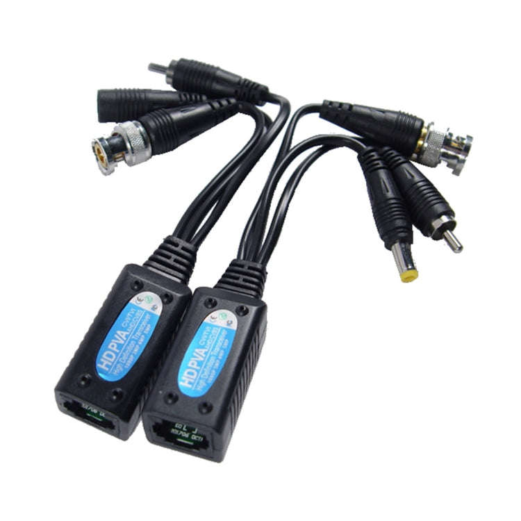 2 PCS Anpwoo 500PVA Spliceable 3 in 1 Power + Video + Audio Balun HD-CVI/AHD/TVI Passive Twisted ...