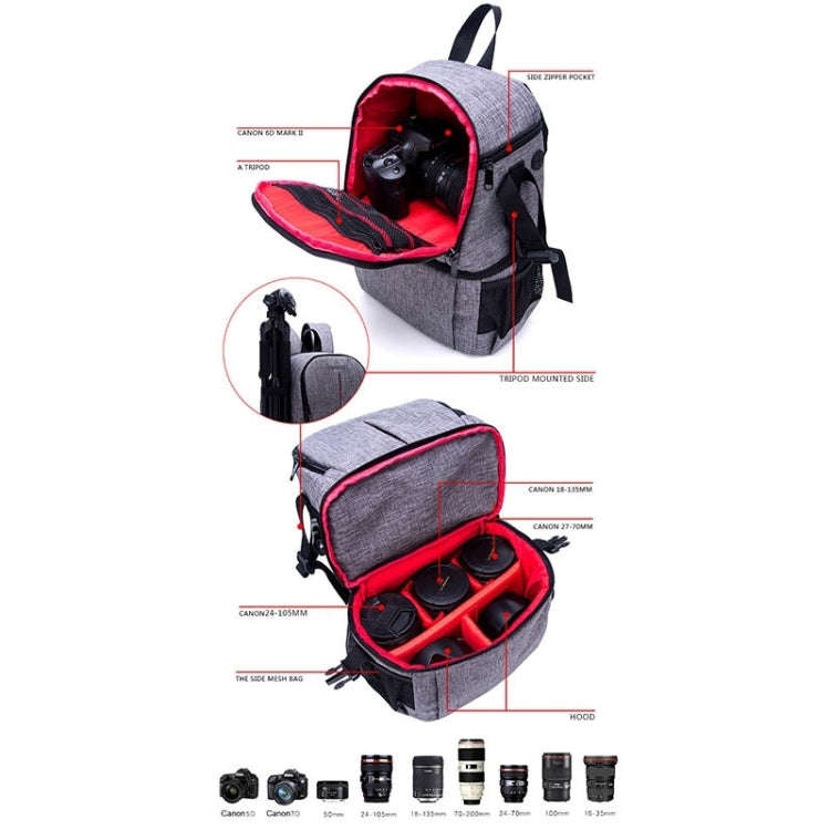 Multi-functional Waterproof Nylon Shoulder Backpack Padded Shockproof Camera Case Bag for Nikon C...