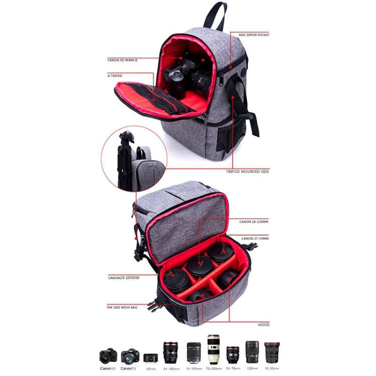 Multi-functional Waterproof Nylon Shoulder Backpack Padded Shockproof Camera Case Bag for Nikon C...