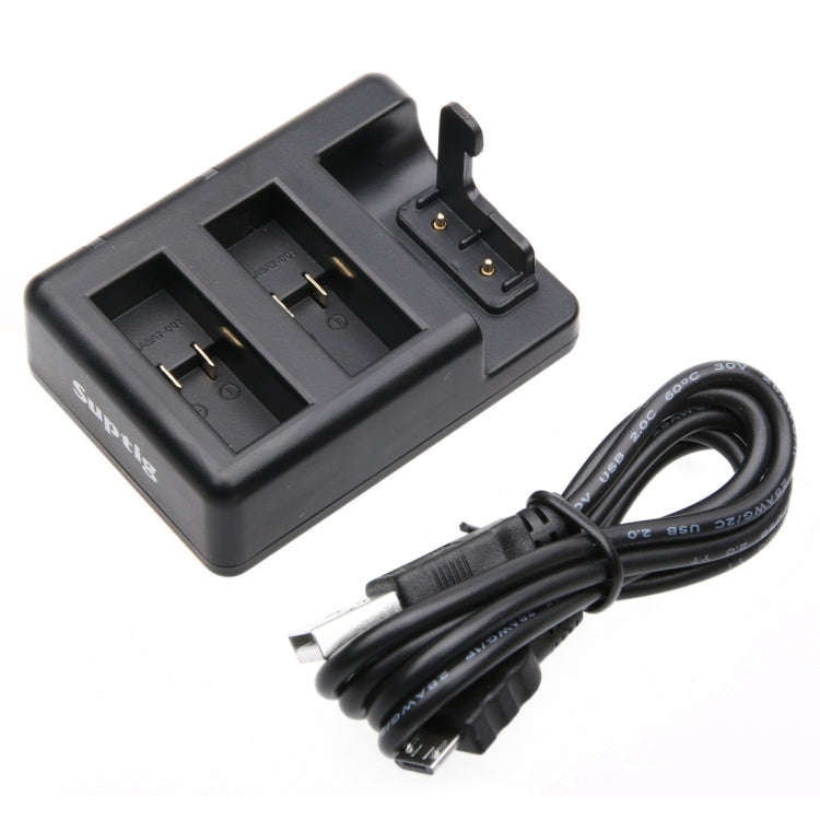 Dual Batteries Charger + Remote Control Charger with USB Cable for GoPro HERO7 Black /6 /5 (AHDBT...