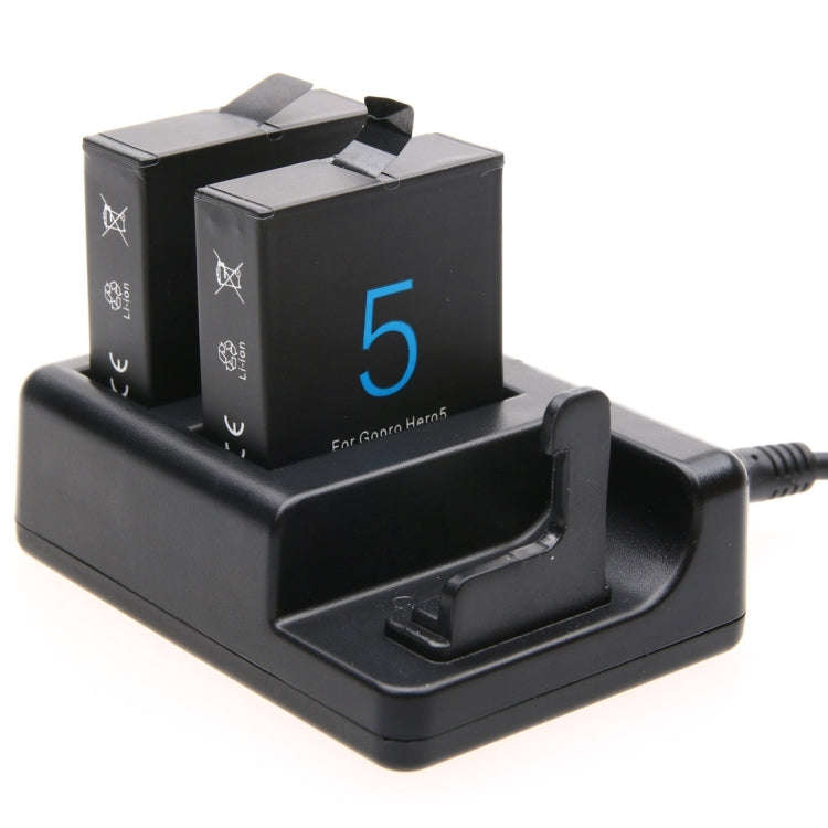 Dual Batteries Charger + Remote Control Charger with USB Cable for GoPro HERO7 Black /6 /5 (AHDBT...