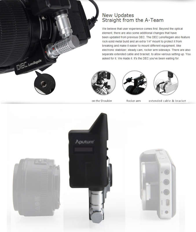 Aputure DEC LensRegain Wireless Remote Follow Focus Lens Adapter for MFT Camera, 0.75X Focal Redu...