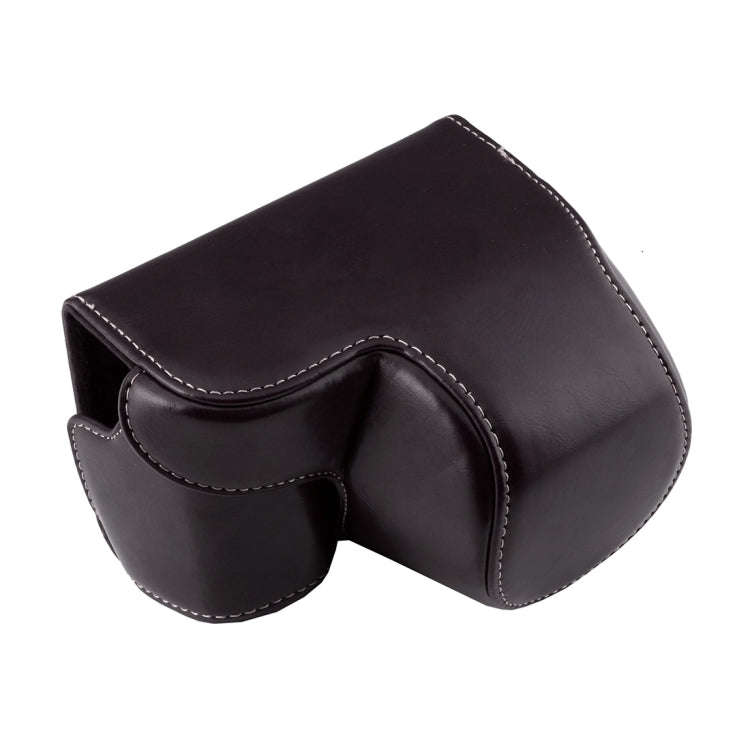 Full Body Camera PU Leather Case Bag with Strap for Sony A6000 / A6300 / Nex 6(Black)