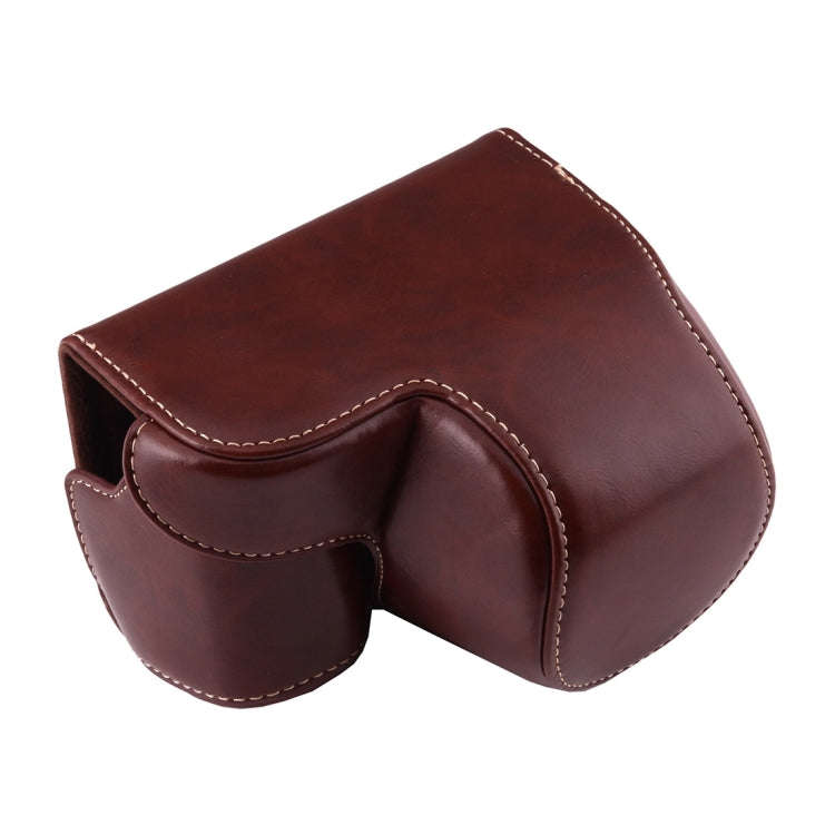 Full Body Camera PU Leather Case Bag with Strap for Sony A6000 / A6300 / Nex 6(Coffee)