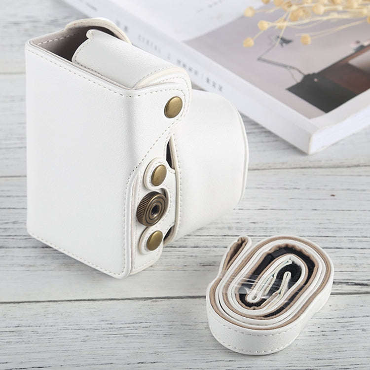 Full Body Camera PU Leather Case Bag with Strap for Sony A6000 / A6300 / Nex 6(White)