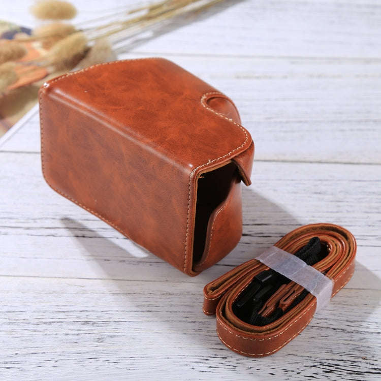 Full Body Camera PU Leather Case Bag with Strap for Sony A6000 / A6300 / Nex 6(Brown)