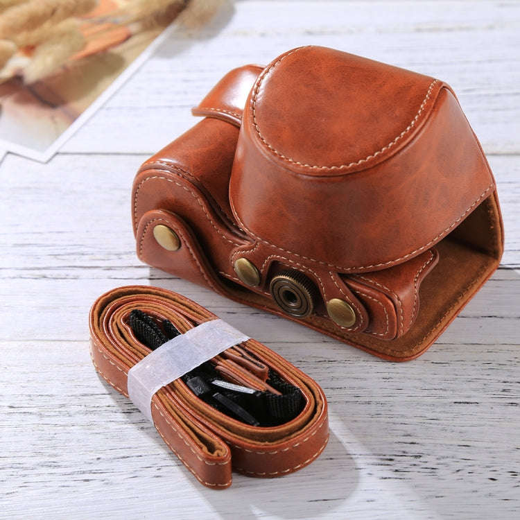 Full Body Camera PU Leather Case Bag with Strap for Sony A6000 / A6300 / Nex 6(Brown)