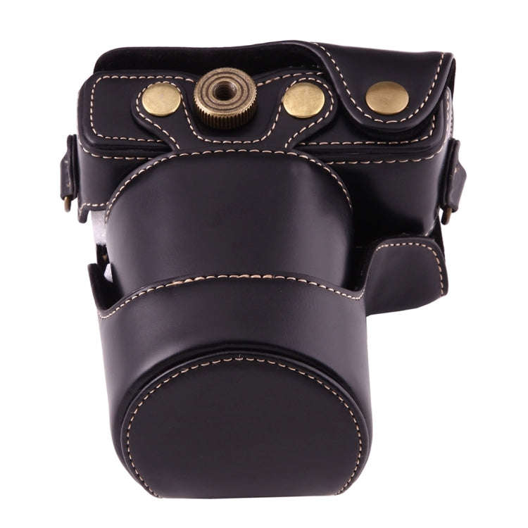 Full Body Camera PU Leather Case Bag with Strap for Canon EOS M10(Black)