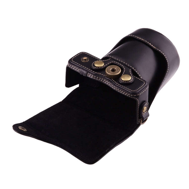 Full Body Camera PU Leather Case Bag with Strap for Canon EOS M10(Black)