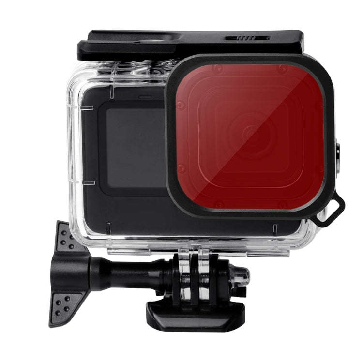 Waterproof Case + Touch Back Cover + Color Lens Filter for GoPro HERO10 Black / HERO9 Black (Pink)