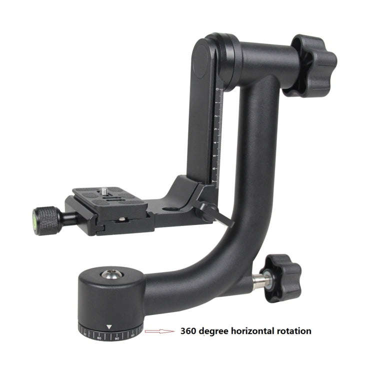 YELANGU Horizontal 360 Degree Gimbal Tripod Head for Home DV and SLR Cameras(Black)