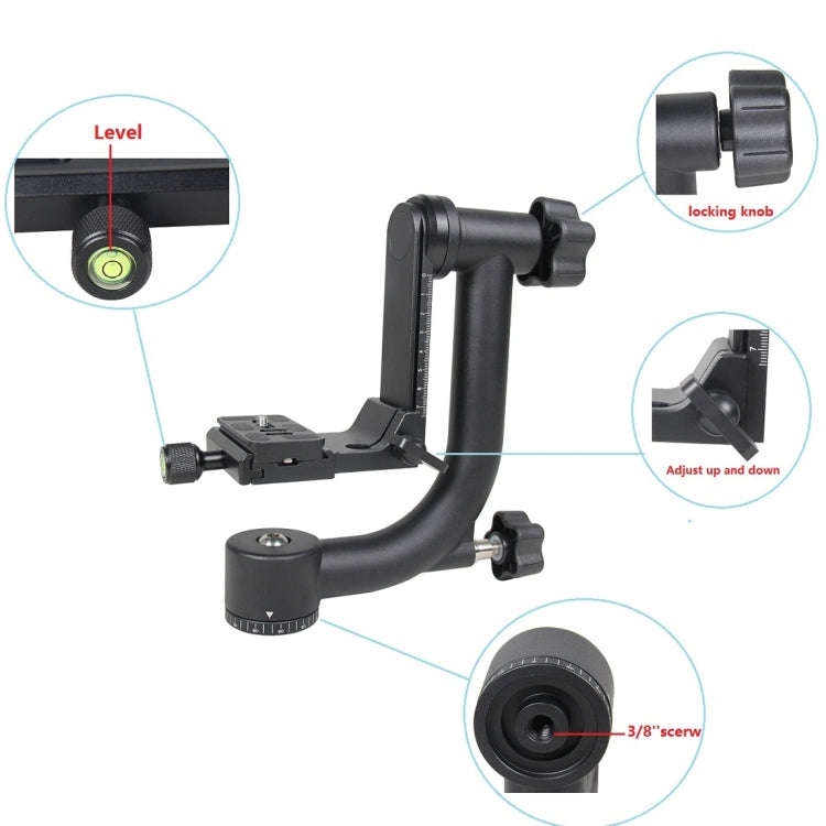 YELANGU Horizontal 360 Degree Gimbal Tripod Head for Home DV and SLR Cameras(Black)