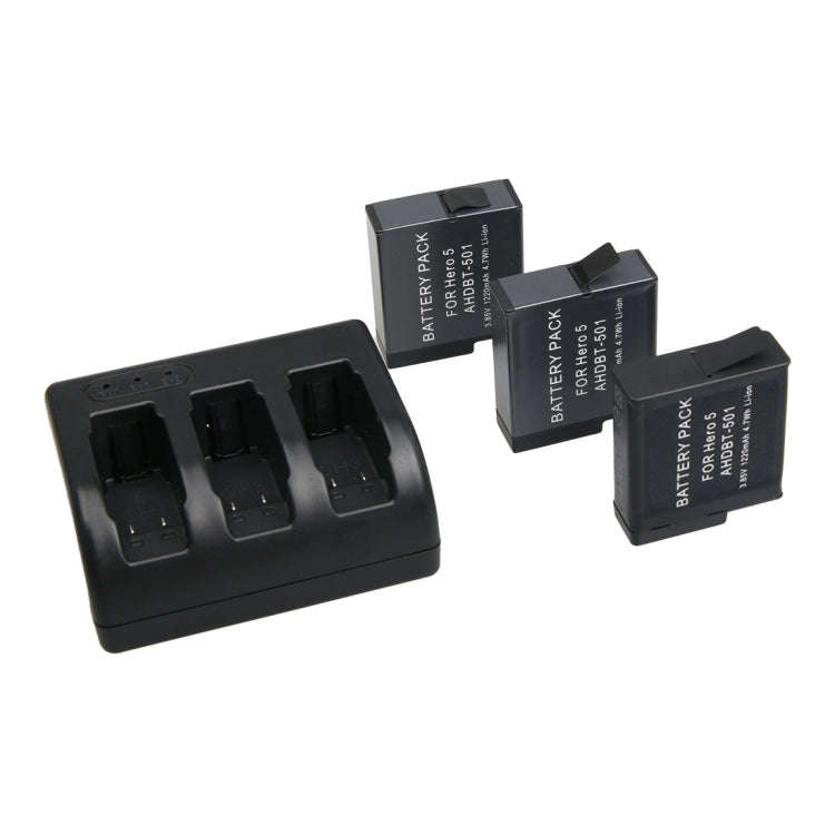 For GoPro HERO5 AHDBT-501 Travel Charger with V8 Port & USB-C / Type-C Port & LED Indicator Light