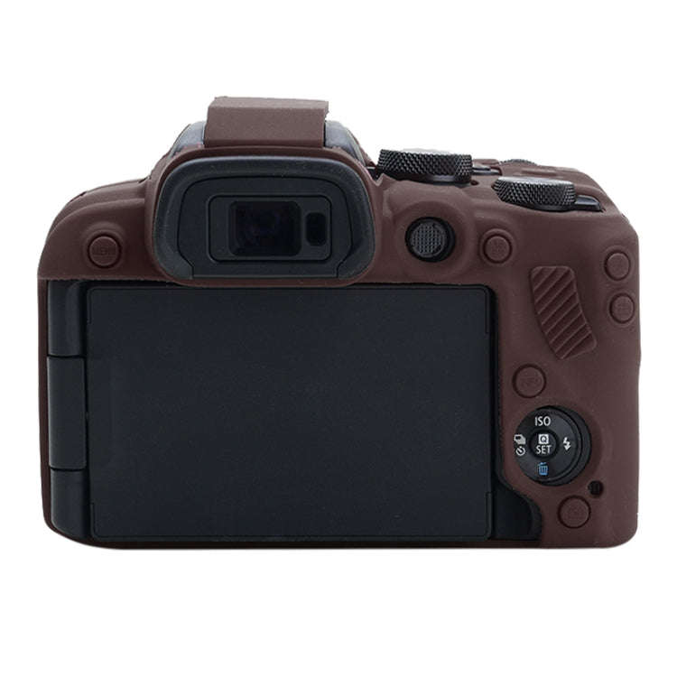 For Canon EOS R10 Soft Silicone Protective Case (Coffee)