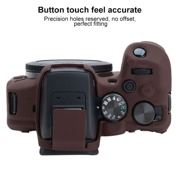For Canon EOS R10 Soft Silicone Protective Case (Coffee)