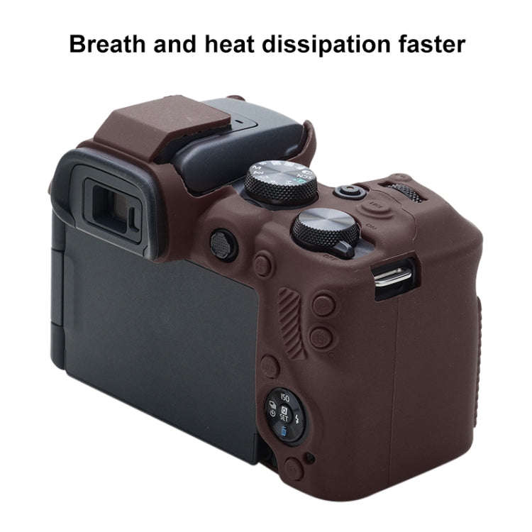 For Canon EOS R10 Soft Silicone Protective Case (Coffee)