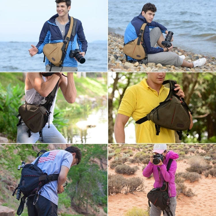 CADEN Triangle Shape Tscope Sling Shoulder Cross Digital Camera Bags Case Soft Bag with Rain Cove...