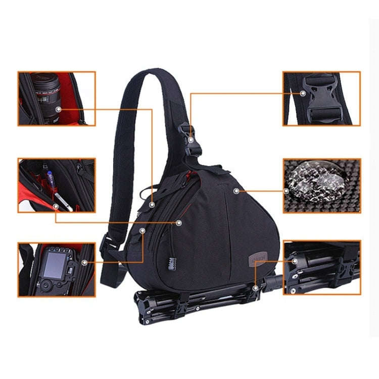 CADEN Triangle Shape Tscope Sling Shoulder Cross Digital Camera Bags Case Soft Bag with Rain Cove...