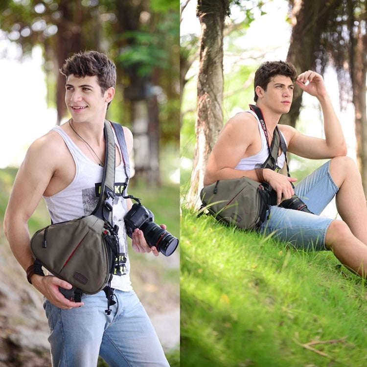 CADEN Triangle Shape Tscope Sling Shoulder Cross Digital Camera Bags Case Soft Bag with Rain Cove...