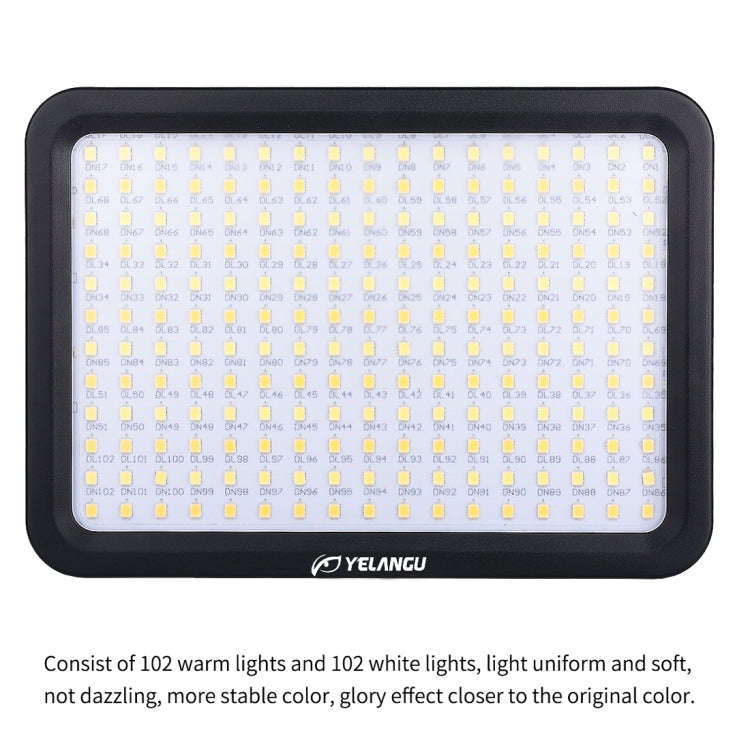 YELANGU YLG0504B 204 LEDs 1000LM 3300-5600K No Polar Dimmable Studio Light Video & Photo Light fo...
