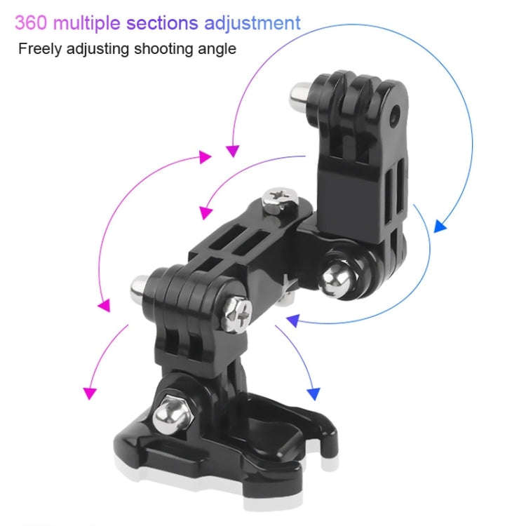 Cycling Helmet Adhesive Multi-Joint Arm Fixed Mount Set with J-Hook Buckle Mount & Screw for GoPr...