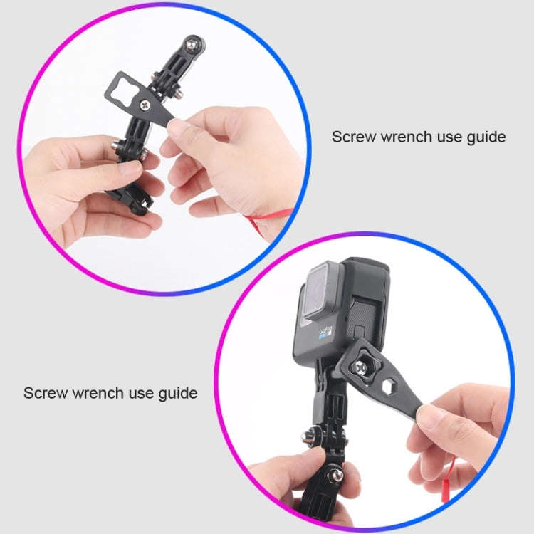 Cycling Helmet Adhesive Multi-Joint Arm Fixed Mount Set with J-Hook Buckle Mount & Screw for GoPr...