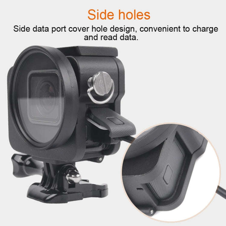 Housing Shell CNC Aluminum Alloy Protective Cage with Insurance Frame & 52mm UV Lens for GoPro HE...