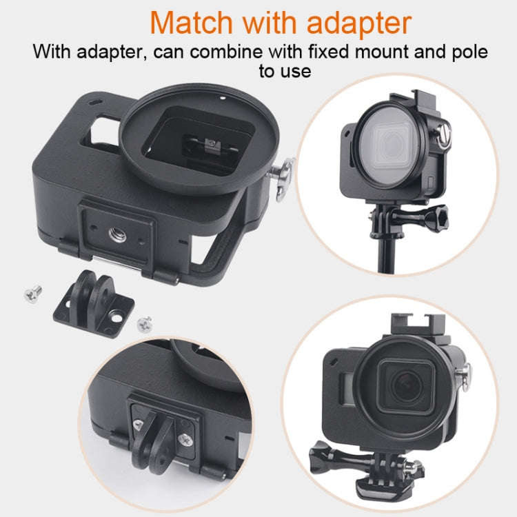 Housing Shell CNC Aluminum Alloy Protective Cage with Insurance Frame & 52mm UV Lens for GoPro HE...