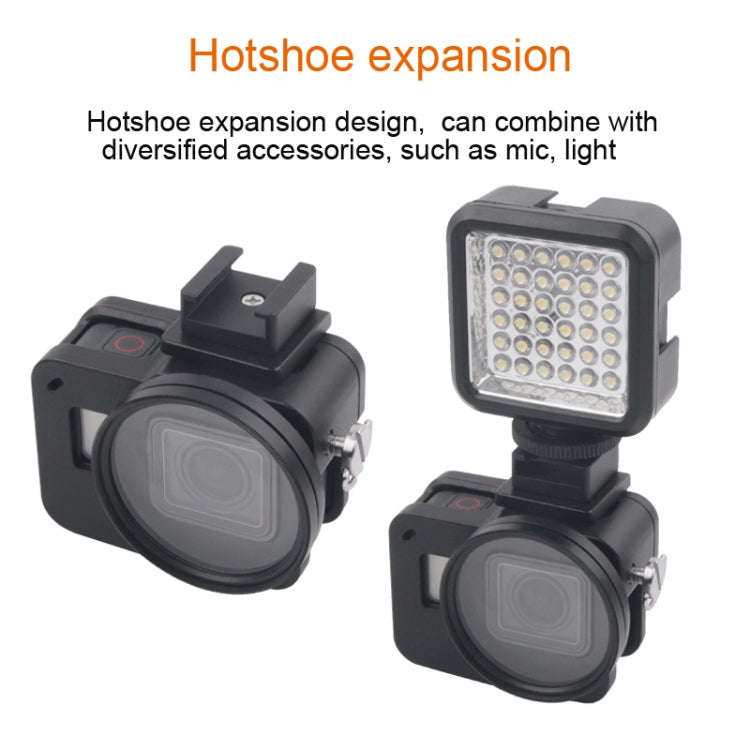 Housing Shell CNC Aluminum Alloy Protective Cage with Insurance Frame & 52mm UV Lens for GoPro HE...