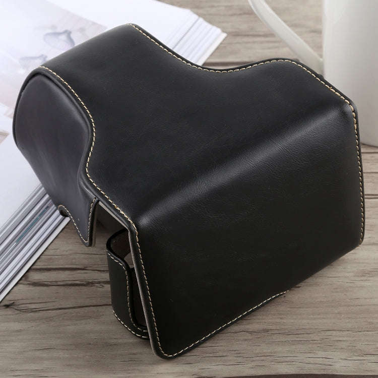 Full Body Camera PU Leather Case Bag with Strap for Fujifilm X-A5 (Black)