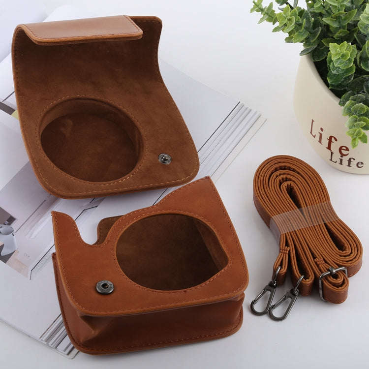 Retro Style Full Body Camera PU Leather Case Bag with Strap for FUJIFILM instax mini 9 / mini 8+ ...