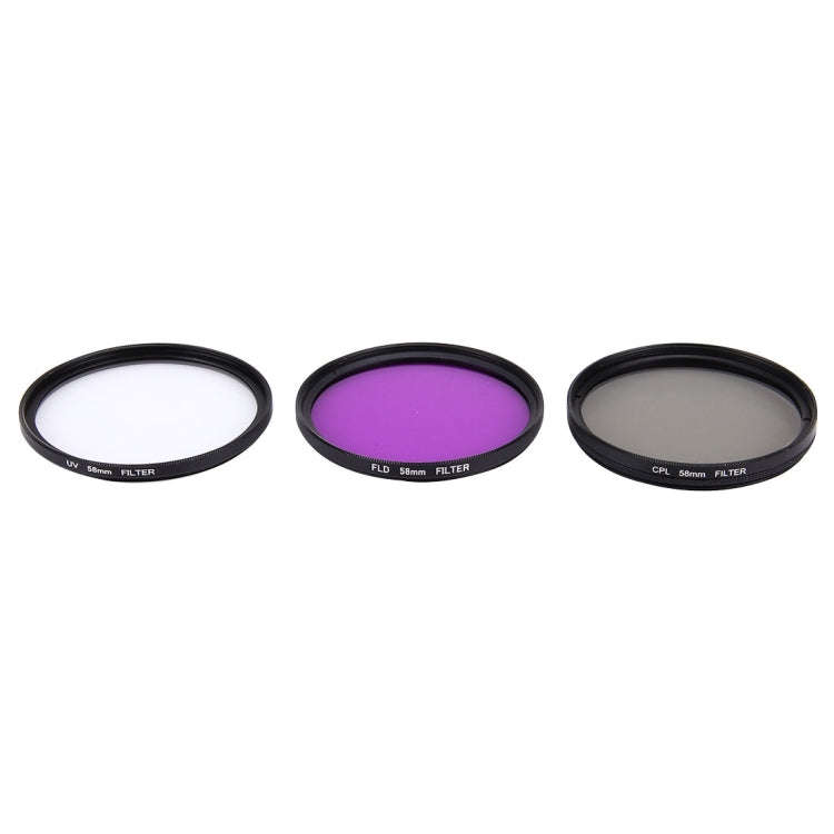 JUNESTAR 3 in 1 Proffesional 58mm Lens Filter(CPL + UV + FLD / Purple) for GoPro & Xiaomi Xiaoyi ...