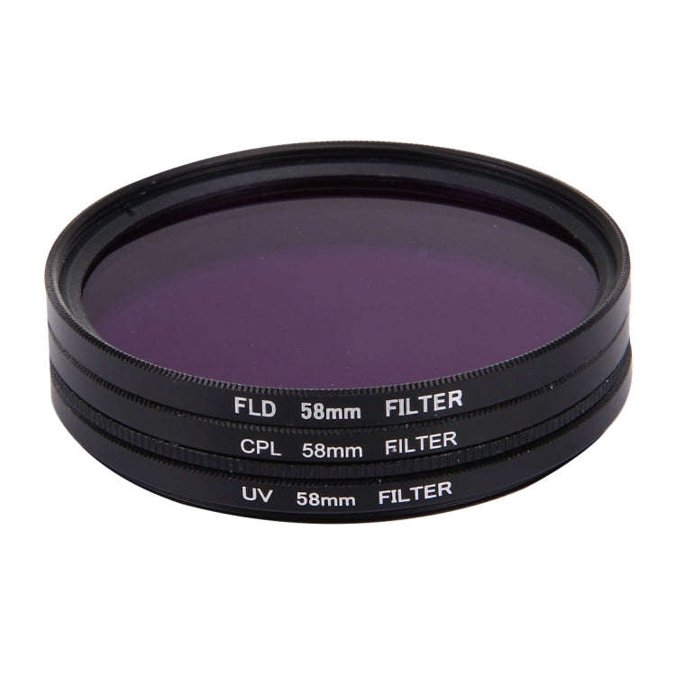JUNESTAR 3 in 1 Proffesional 58mm Lens Filter(CPL + UV + FLD / Purple) for GoPro & Xiaomi Xiaoyi ...