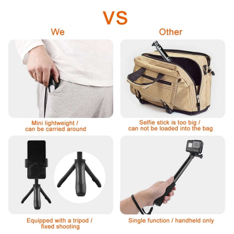 GP446 Multifunctional Mini Fixed Tripod for GoPro, Insta360, DJI and Other Action Cameras(Black)