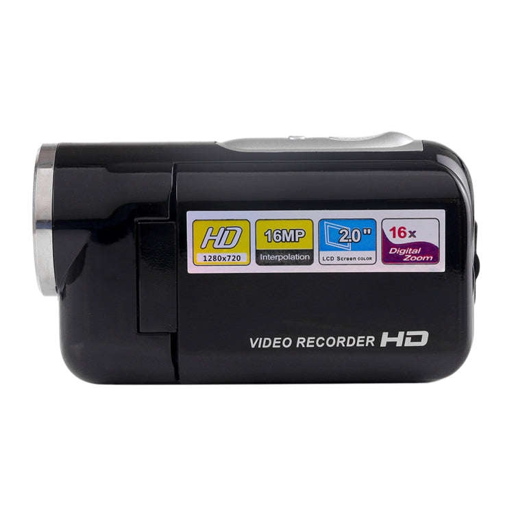 1280x720P HD 16X Digital Zoom 16.0 MP Digital Video Camera Recorder with 2.0 inch LCD Screen(Black)
