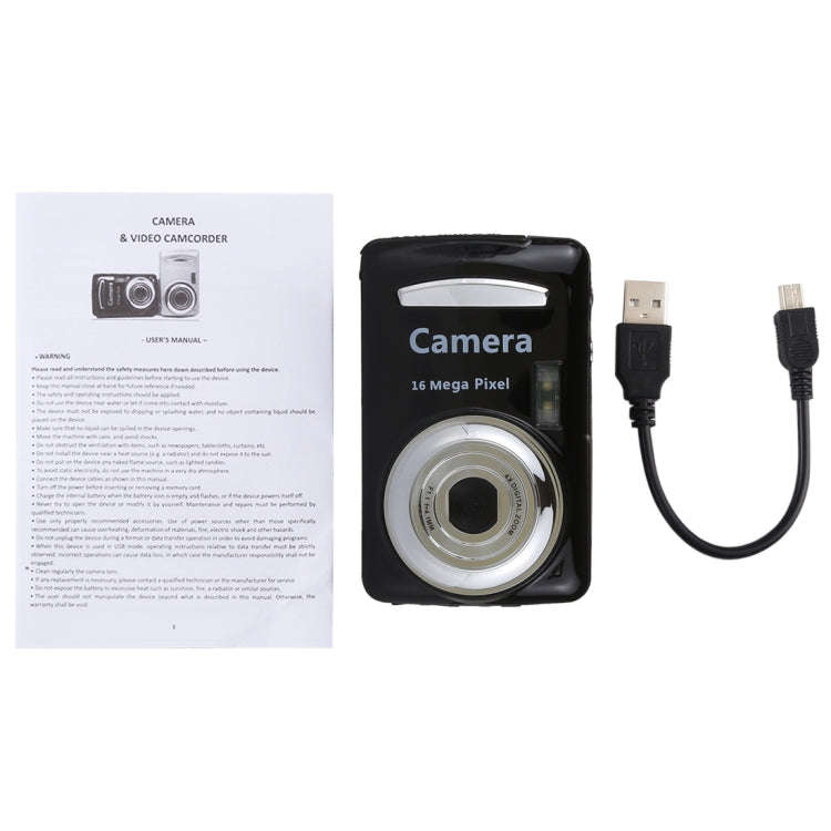 1280x720P HD 4X Digital Zoom 16.0 MP Digital Video Camera Recorder with 2.4 inch TFT Screen(Black)