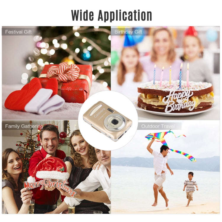 1280x720P HD 4X Digital Zoom 16.0 MP Digital Video Camera Recorder with 2.4 inch TFT Screen(Gold)