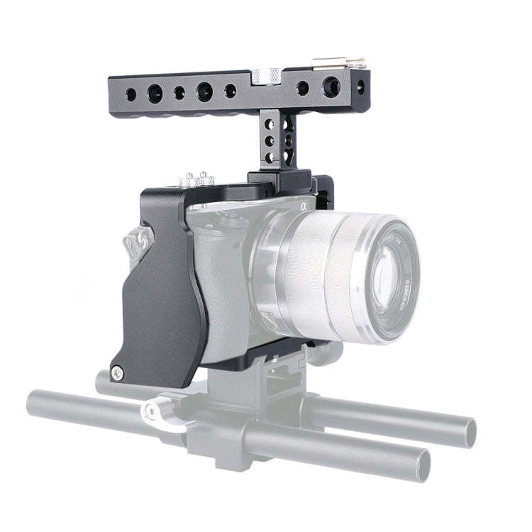 YELANGU C6 Camera Video Cage Handle Stabilizer for Sony A6000 / A6300 / A6500 / A6400(Black)