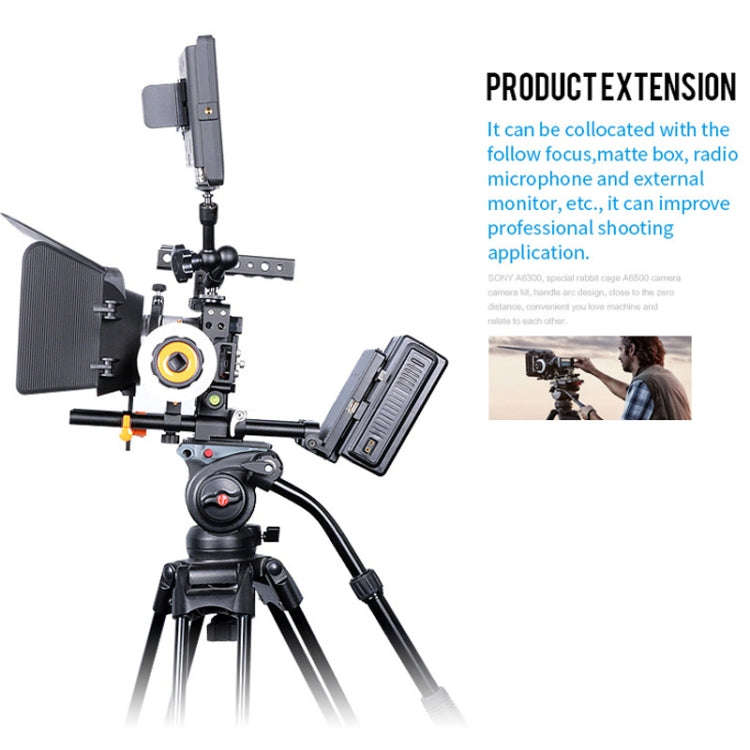YELANGU C6 Camera Video Cage Stabilizer for Sony A6000 / A6300 / A6500 / A6400 (Black)
