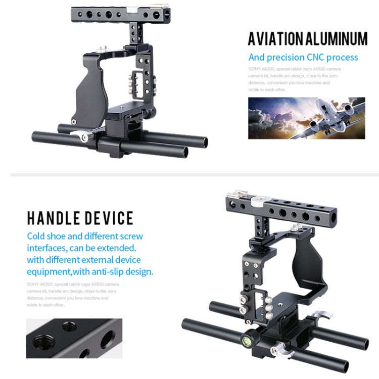 YELANGU C6 Camera Video Cage Stabilizer for Sony A6000 / A6300 / A6500 / A6400 (Black)